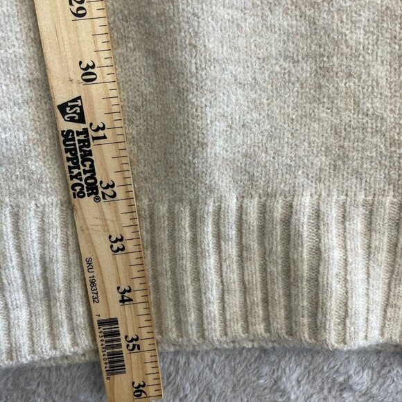 NWOT Dalia Women's Beige Wool Blend Midi Sweater Dress S Crewneck - Picture 3 of 9